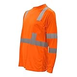 Cordova V510L Large Class III, orange birdseye mesh long sleeve T-Shirt