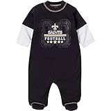 新しいOrleans Saints Sleep ' n Playスリーパーパジャマ – ブラック ブラック