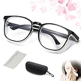 Vencede 花粉対策メガネ ブルーライトカット 両面曇り止めレンズ 軽量 保護メガネ 男女兼用 ブラック