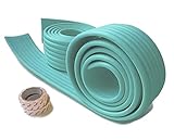 赤ちゃん ケガ防止 ガード  コーナークッション （ 2m×2セット )  自由自在 かんたん設置 取付説明書付  カラー7色  両面テープ付き！(ライトグリーン)