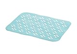 リッチェル シンクマット ミントブルー 45×32.5×0.6ｃｍ シェリー ゴム製シンクマット クローバー柄 抗菌加工