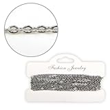 チェーン アクセサリー用チェーン 【幅2.0mm】 全長5m シルバー 銀 細い ジュエリーチェーン 小豆チェーン ハンドメイド 手芸 きらきらぷんぷん丸 ACC-003 [並行輸入品]