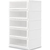 国産 チェスト 収納ケース 衣装ケース 重ねてスライド可能 5段 幅52cm クリア