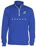NCAA Kansas JayhawksメンズOVB Quarter Zip Poly Fleece、ロイヤル、ミディアム
