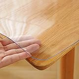 Yueboa テーブルクロス 透明 80x140cm 厚さ1.5mm PVC テーブルマット クリア ビニール 無臭 PVC製 デスクマット テーブルカバー 縮みなし 防水 汚れ防止 撥水加工 はカスタマイズ可能です (透明 1.5mm, 80*140cm)