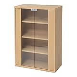 JKプラン 6BOXシリーズ ガラスキャビネット リビング収納 本棚にもなるリビングラック 幅60cm ナチュラル fr-046-na