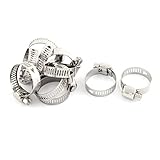 uxcell ホースクランプ 強力ホースバンド ステンレススチール 16-25mm 8mm幅クリップ 10個入り