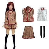 rakulifey 人形服 1/4ドール衣装 1/4球体関節人形着せ替え ドールアウトフィット 学校制服 4点セット 変装 コスチューム (1/4ドール衣装)