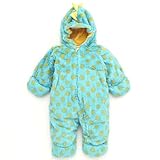 キッズズー Kid's Zoo 着ぐるみフード付ファージャンプスーツ 水玉 グリーン (70cm)