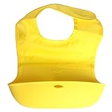 Andux Space ベイビー シリコンビブ 防水 お食事用 ４ヵ月~３歳 WD-01 (イエロー)