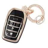 [Nacalikeey] 可愛のスノーキーホルダー適合新型 ヴォクシー ノア 90 系 適合アルファード ヴェルファイア 40系 キーケース適合NOAH VOXY アルファードキーホルダー きらめきキーケースト適合シエンタ 15系 10系 SIENTA 15 10 系キーケース (5ボタン,ブラック)