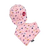 GOGO Bandana Bib & Cap For Infant, Cartoon Printed, One Size-Pink