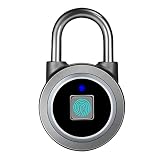 指紋パドロック スマート南京錠Bluetoothの電子ロックのAppスマートロック倉庫寮内閣のベッドルームのBluetooth指紋南京錠 指紋認証 タッチロック 指紋ロック (色 : Silver, Size : One size)