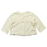 《H29年春物》(日本製) Pample Mousse(パンプルムース) アイレット裏毛リボン付裾レースカーディガン 95cm /IV NO.DP-71206