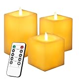 smtyle led キャンドルライト リモコン１５cm 電池式 led 間接照明 四角形 ゆらぎ タイマー 3点セット