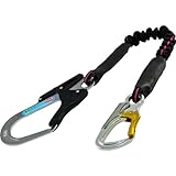 KH じゃばら式 両端タフアルミ アイン小フック ランヤード 紫ライン/黒 [安全帯 落下防止 電気工事 高所での安全作業]