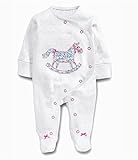 L’oiseau bleu （ロワゾブルー） パッチワーク の 木馬 が かわいい ロンパース カバーオール オールインワン 足つき プレゼント (７３cm)