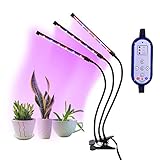 植物育成ライト,Haofy 植物育成ledライト 室内栽培ランプ LED水耕栽培ランプ 三頭設計 八段階調光 36W高輝度 リサイクルタイマー付き植物育成用LEDランプ led植物育成 クリップ式 室
