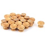 uxcell 　プルノブ　プルハンドル　引き出しノブ　キャビネットドアハンドル　木製　27mm 20個入り　カーキ