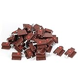 uxcell 自動バレルボルト ボタンコントロールラッチ 40個入り ブラウン シルバートーン プラスチック 金属 37×36×16mm