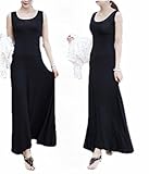 ノースリーブ マキシワンピース ( フリーサイズ )( 黒 )( UV加工 半袖 )( ワンピース マキシワンピ UV マキシ 丈 ワンピ 夏 ルームウェア マタニティ レディース )
