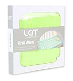 LAT Fitted Crib Sheet For Baby Boys & Girls Soft Organic Cotton Muslin Standard Size (green) [並行輸入品]