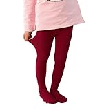 ベビー キッズ綿 キャンディーカラー タイツ レギンス パンスト (2-4歳, ワインレッド)