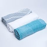 Organic Muslin Swaddle Blankets by Baby Lev | Oversized 47x47 | Lifetime Guarantee | Gender Neutral