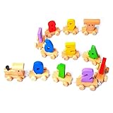 Greencherry木製玩具パズル 数字電車·列車·トレインおもちゃ（0～9） 積み木　数字ブロック 幼児教育　知育玩具 子供にギフト　プレゼント