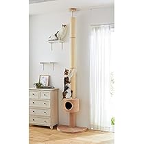 Amazon | おうちで木登りタワーボックス付き (突っ張り型) 猫 ねこ