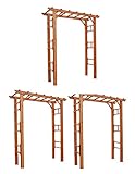 AHEART パーゴラアーチ 木製 バラ 大型 庭 ガーデニング アーチ SI 393 3台セット