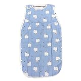 PS BABY キッズ & ベビー スリーパー 6重ガーゼ 兄弟 姉妹 色違い サイズ違い で楽しめる (キッズ, ブルー ヒツジ)