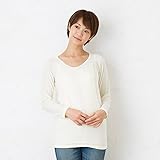 ミルフェルム 高機能糸トップサーモ使用 授乳服 マタニティ 丸首長袖Tシャツ 授乳インナー LL バニラ(02)
