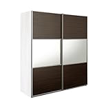 大型スライドドア・衣類収納 サローネ ワードローブ 幅160cm奥行62 本体：ホワイト 扉：D_コンビ[■]■□Op