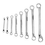 Fenteer 8本　リングスパナ　オフセット　レンチツール　5.5-2mm　合金鋼　ダブルエンド　耐久性　