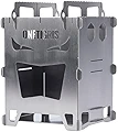 OneTigris ROCUBOID チタン ミニ焚き火台 ソロストーブ ウッドストーブ 組立簡単  軽量 コンパクト 折りたたみ 収納バッグ付き (悪魔の顔)