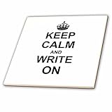 3dRose ct_157787_2 Keep Calm and Write on Carry on Writing Author Ph.D. Thesis Writer Gifts Fun Funn