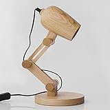 手作りの木製のテーブルランプテーブルランプ近代的なミニマ木製の折り畳み式のLEDテーブルランプの寝室のランプホルダーデンオフィス