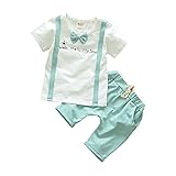 Cutelove 子供服 Tシャツ 半袖 Tシャツ＆パンツ 上下セット ショーツ 男の子 ベビー ショートパンツ ショートスリーブ 可愛い 蝶ネクタイ 夏