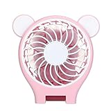 dzt1968ハンドヘルドBear充電式ミニUSBファンwithミラー19.5 X 10.9 X 3.7 cm カラー: ピンク