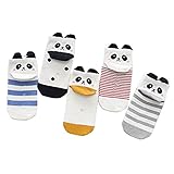 ARAUS　こども　スニーカーソックス　5点セット　ソックス　コンタクト　ハートつき　ドットつき　パンダつき　薄い　純綿　キッズ　女の子　男の子　赤ちゃん　ベビー　やわらか　鮮やか　可愛い　春　夏　秋