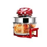 新しいエアフライヤー、1200Wスマートエアフライ、10L大容量フライスマシン、レッド、レシピ、健康調理器具フードオーブン