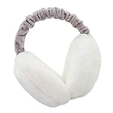 折り畳み冬ソフトウサギの耳Muffs冬のイヤーマフ耳の暖かみ - 白