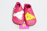 【英国製カーフレザーベビーシューズ】《ミニーとチーズ/フューシャMinnie and Cheese/fuchsia》 (XL)