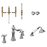 Moen KRTWE-DH-TS21102CR Weymouth 9-1/8-Inch Roman Tub Faucet with Hand Shower, Chrome [並行輸入品]