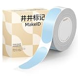 MakeID S1 proラベルライターテープ青い【純正】幅15㎜長さ7mロールあたり140枚白地に黒文字（青い）
