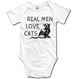 Real Men Love Catsユニセックス男の子女の子ベビーOnesiesボディスーツ有機 カラー: ブラック