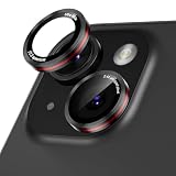 Podick レンズカバー iPhone 13 /13 mini用 カメラカバー かっこいい 高透過率 9H強化ガラス アルミ合金 耐衝撃 いPhone 13/13ミニ カメラ保護 薄型 キズ防止 露出オーバー防止 気泡ゼロ 指紋防止 貼り付け簡単 アイフォン13/13ミニ 対応 独立型レンズプロテクター (13/13mini,ブラック)