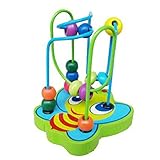 xuanou 1pcトラック教育玩具カラフルな木製ミニビーズの周りのゲーム