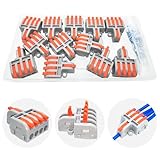 端子台 1イン4アウ CESFONJER, 電気配線 コネクター固定ネジ付き, 12個 ワンタッチコネクター, 差し込みコネクタ, コンパクトスプライスコネクタ